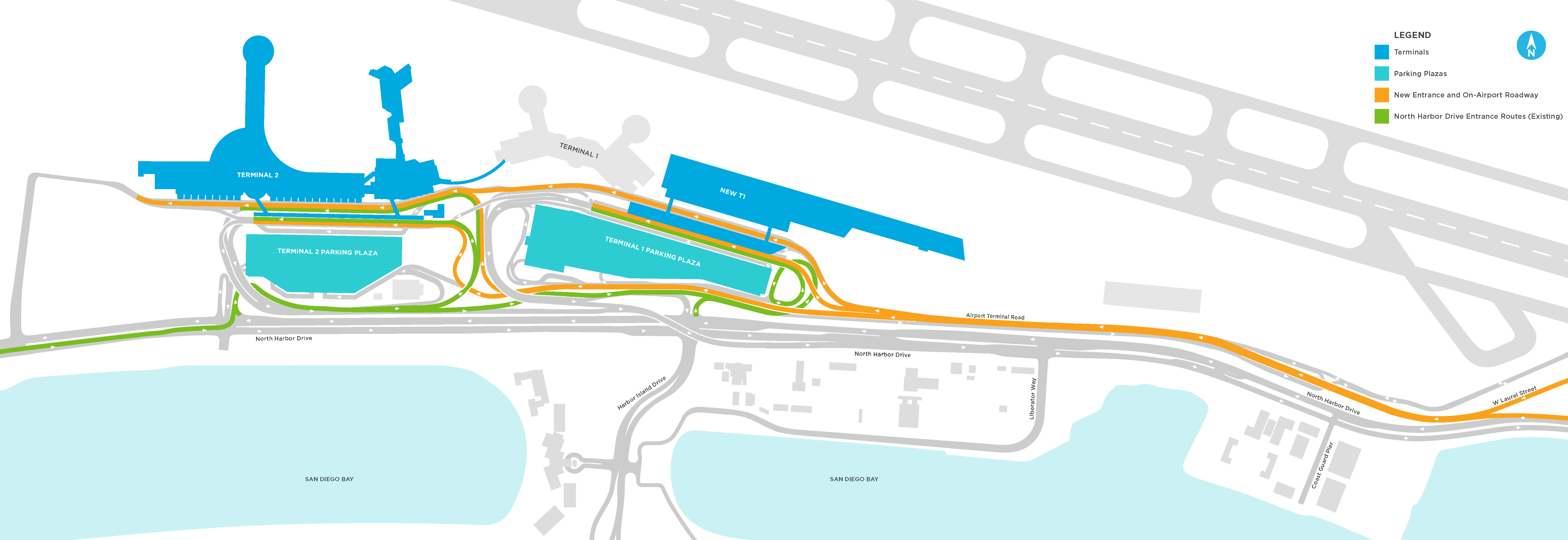 San Diego International Airport Opens New Entrance Roadway to Airport