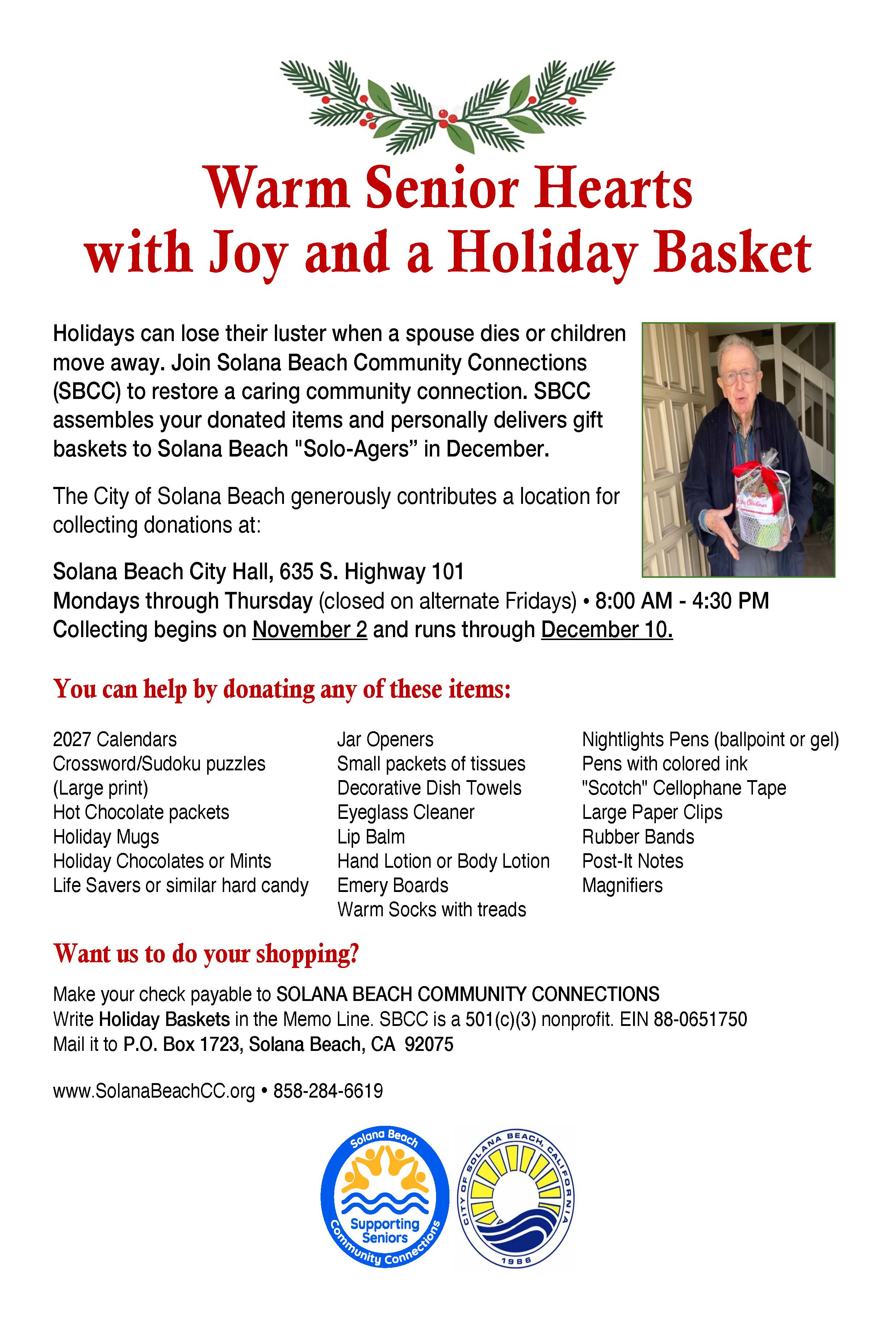 SBCC Holiday basket flyer